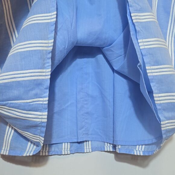 Ann Taylor Striped Puff Sleeve Wrap Dress Size 8 Cottagecore Milkmaid Coastal - Picture 9 of 15